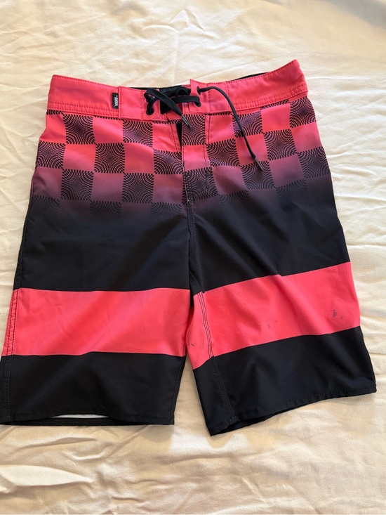 Vans Other - Vans Kids Board Shorts Swim Trunks Youth Size 12 red Black Checkerboard Surf
